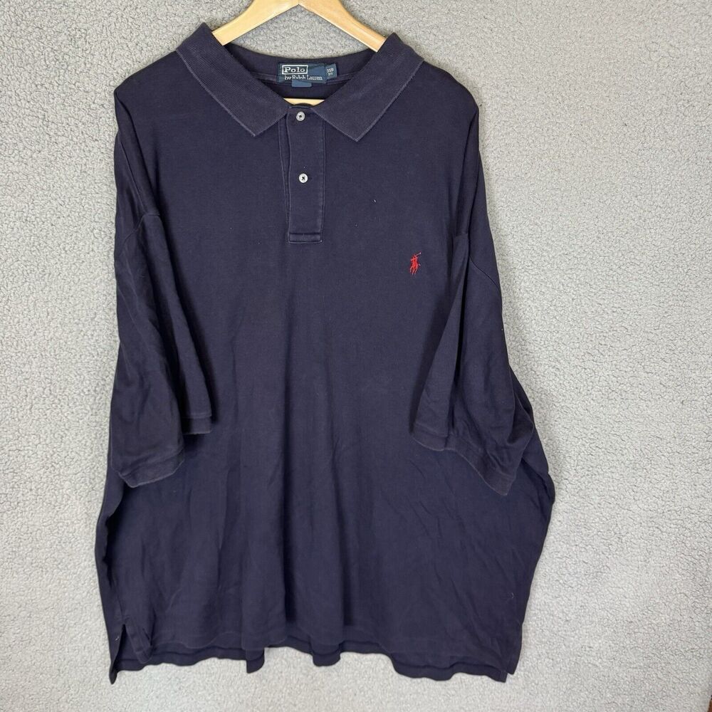 Polo Ralph Lauren Shirt Mens 3XB Blue Polo Short Sleeve Cotton Red Pony